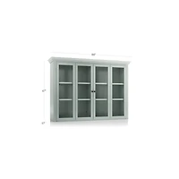 Cameo Blue Grey Modular Hutch with Glass Doors