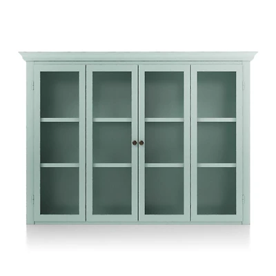 Cameo Blue Grey Modular Hutch with Glass Doors