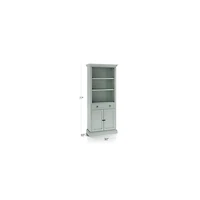 Cameo Blue Grey Storage Bookcase with Middle Crown