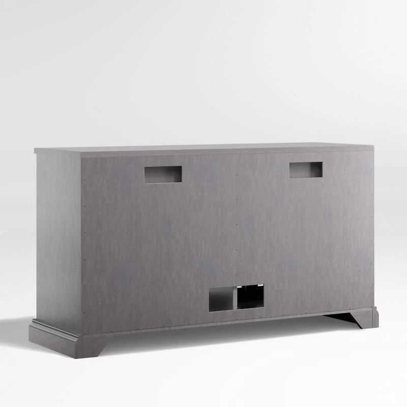 Cameo 62" Dove Grey Storage Media Console with Glass Doors