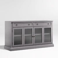 Cameo 62" Dove Grey Storage Media Console with Glass Doors