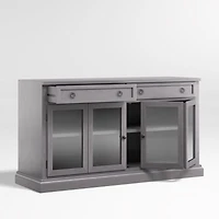 Cameo 62" Dove Grey Storage Media Console with Glass Doors