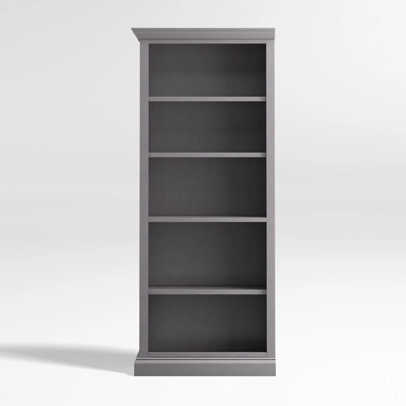 Cameo Dove Grey Open Bookcase with Left Crown
