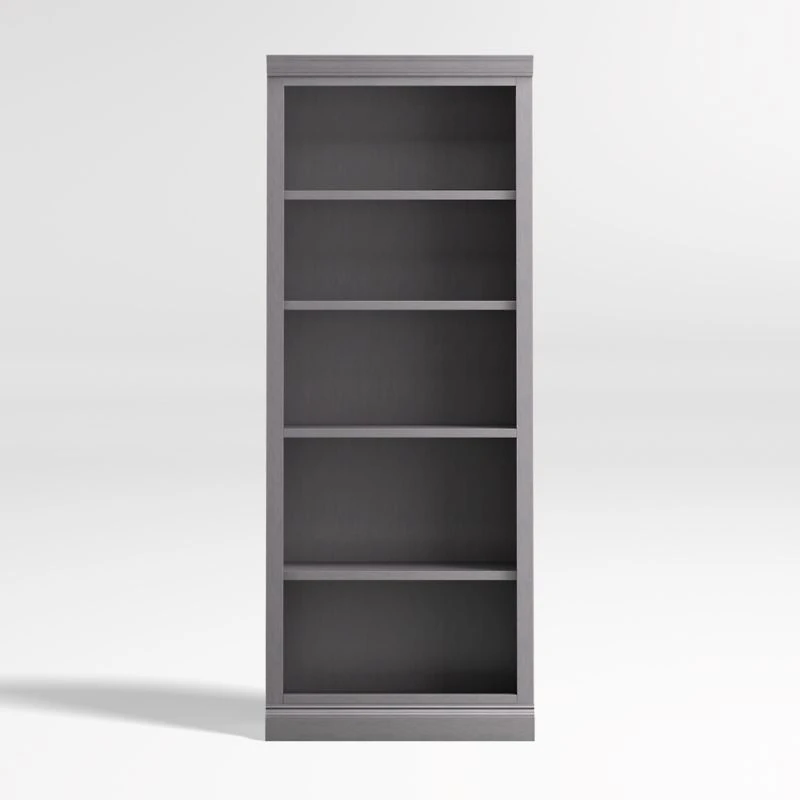 Cameo Dove Grey Open Bookcase with Middle Crown