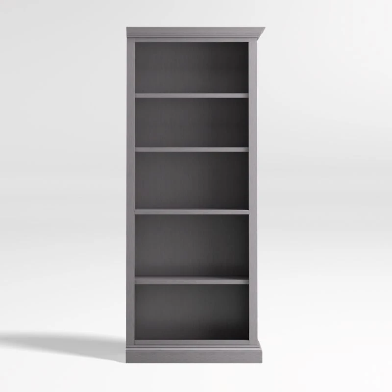 Cameo Dove Grey Open Bookcase with Right Crown