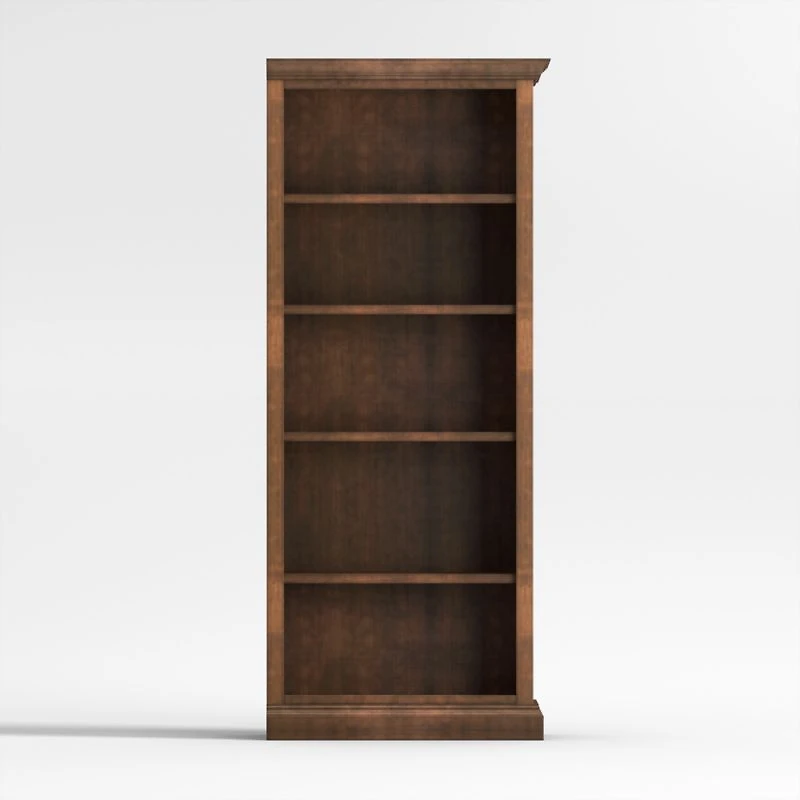 Cameo Nero Noce Open Bookcase with Right Crown