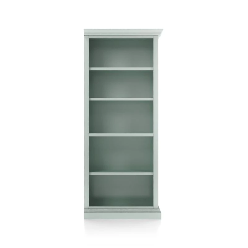 Cameo Blue Grey Open Bookcase with Right Crown