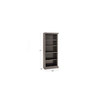 Cameo Grigio Open Bookcase with Right Crown