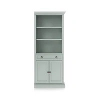 Cameo Blue Grey Storage Bookcase with Right Crown