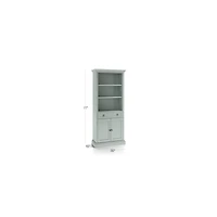 Cameo Blue Grey Storage Bookcase with Full Crown