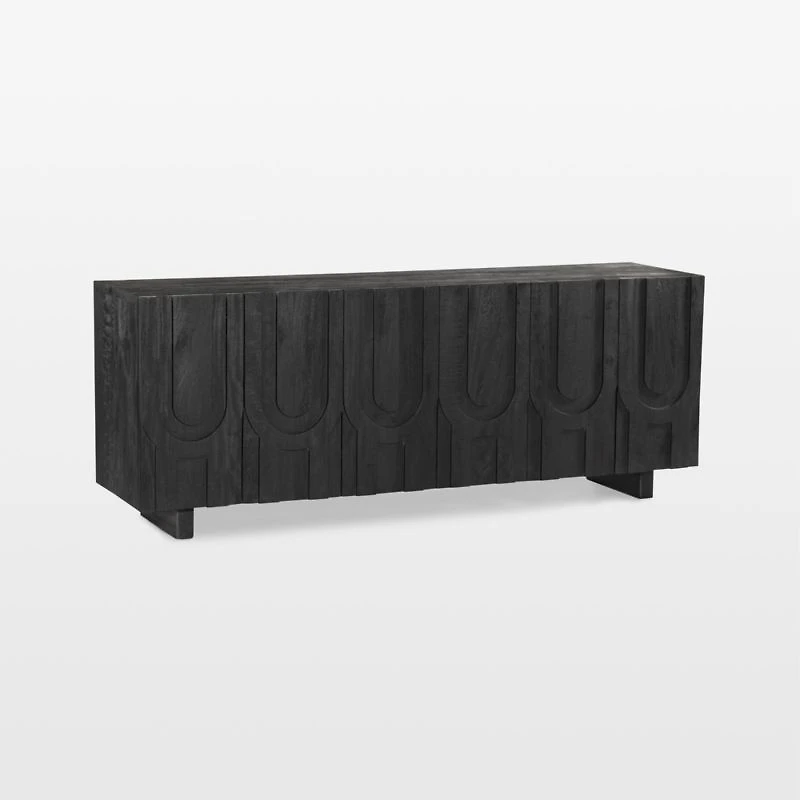 Camila 72" Aged Black Wood Storage Media Console