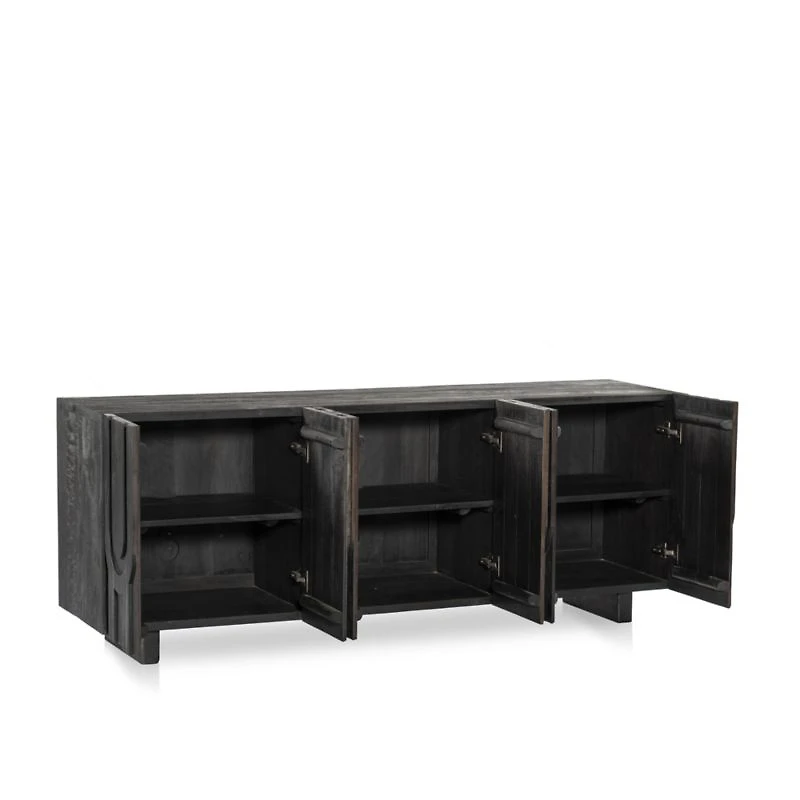 Camila 72" Aged Black Wood Storage Media Console