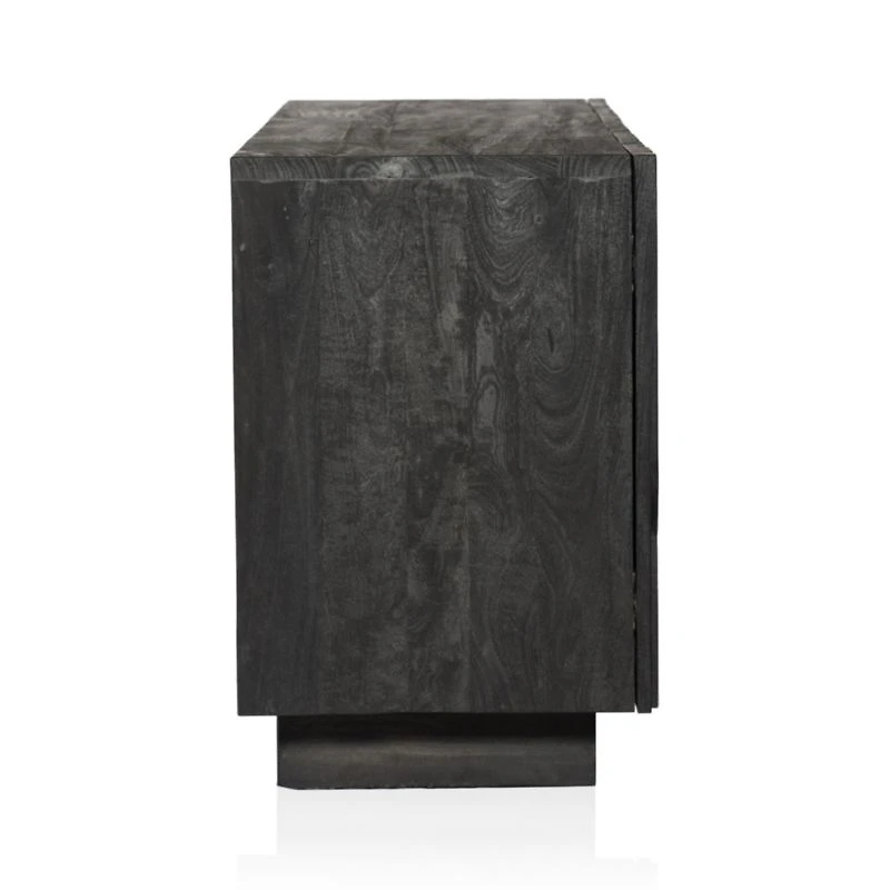 Camila 72" Aged Black Wood Storage Media Console