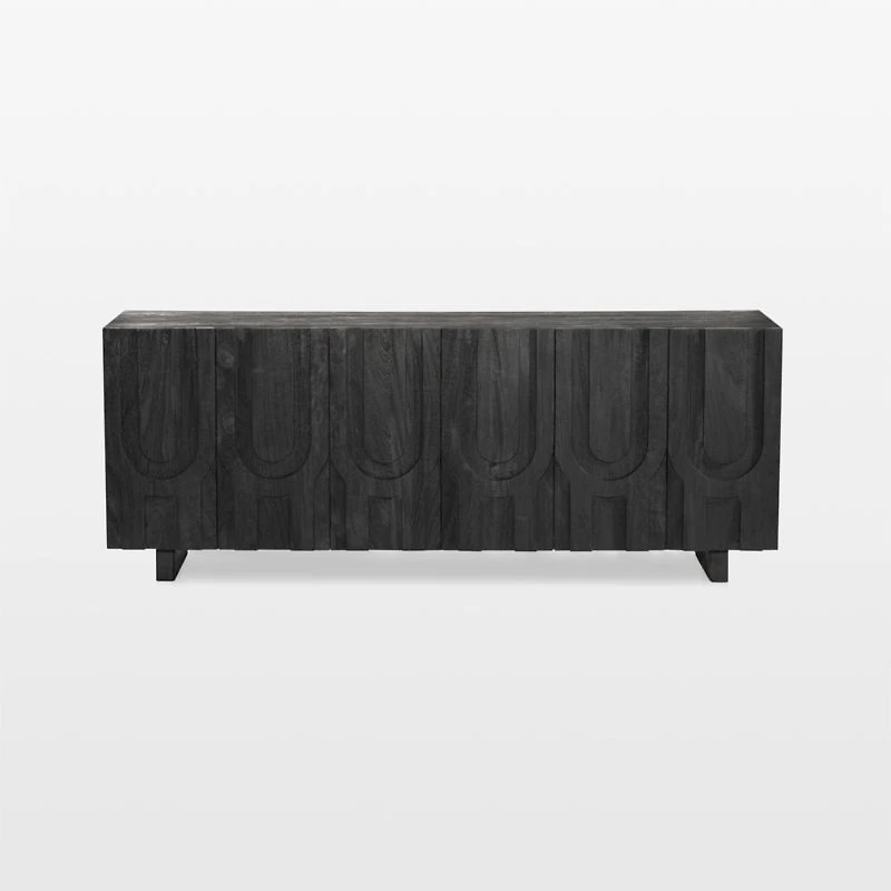 Camila 72" Aged Black Wood Storage Media Console
