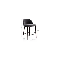 Camille Anthracite Velvet Counter Stool