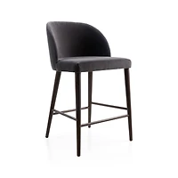 Camille Anthracite Velvet Counter Stool