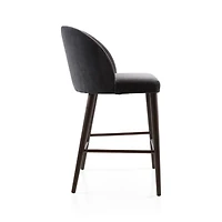 Camille Anthracite Velvet Counter Stool