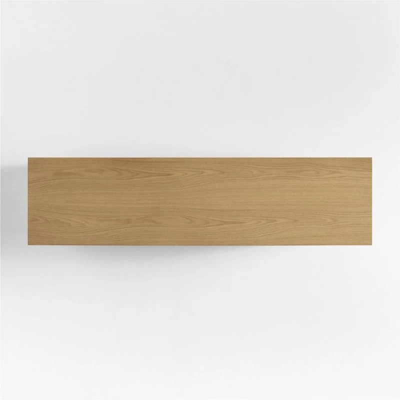Campagna 70.6" Rattan and Natural Oak Wood 6-Drawer Dresser