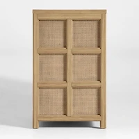 Campagna 70.6" Rattan and Natural Oak Wood 6-Drawer Dresser