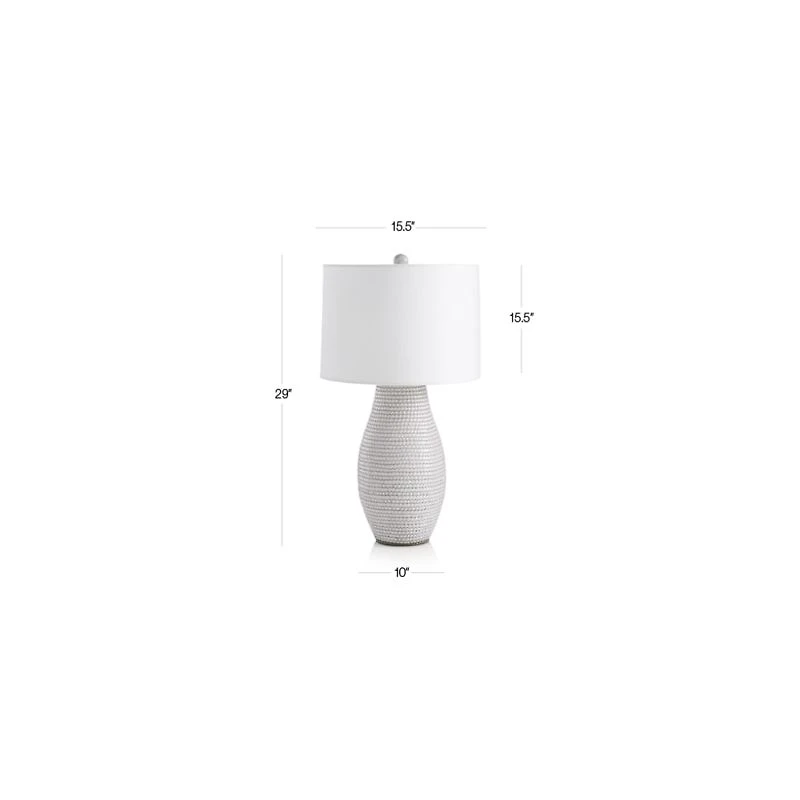 Cane White Table Lamp, Set of 2