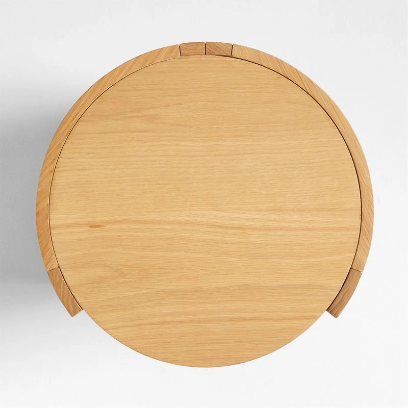 Cane Natural Wood Round Nursery Side Table