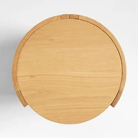 Cane Natural Wood Round Nursery Side Table