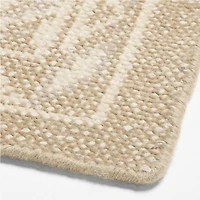 Cannes Wool Traditional Hand-Knotted Beige Area Rug 6'x9'