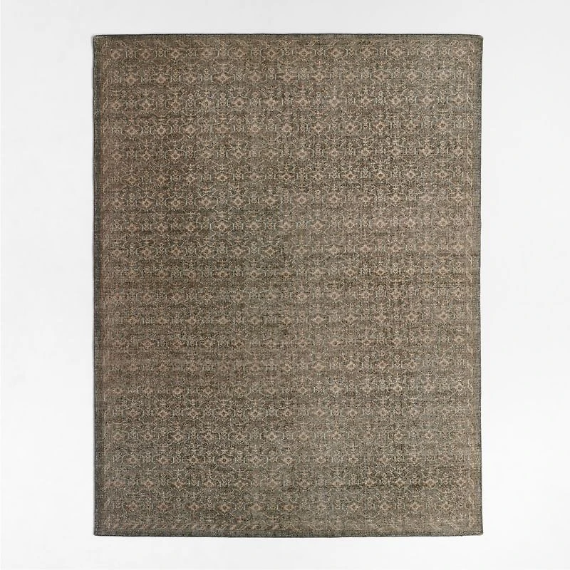 Cannes Wool Traditional Hand-Knotted Green Area Rug 10'x14'