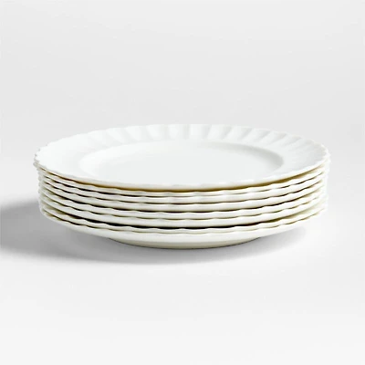 Capella White Bone China Dinner Plates, Set of 8
