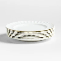 Capella White Bone China Dinner Plates, Set of 8