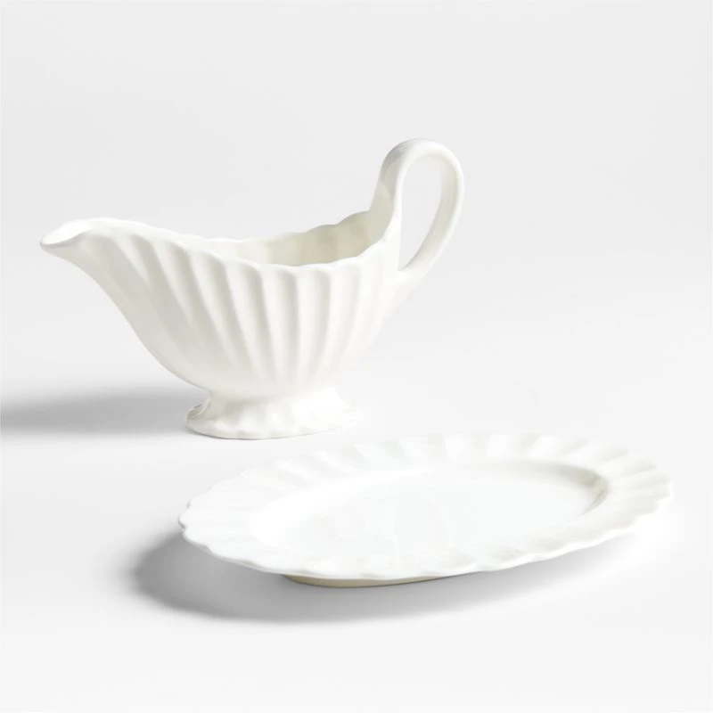 Capella White Bone China Gravy Boat