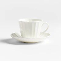 Capella White Bone China Mug with Saucer