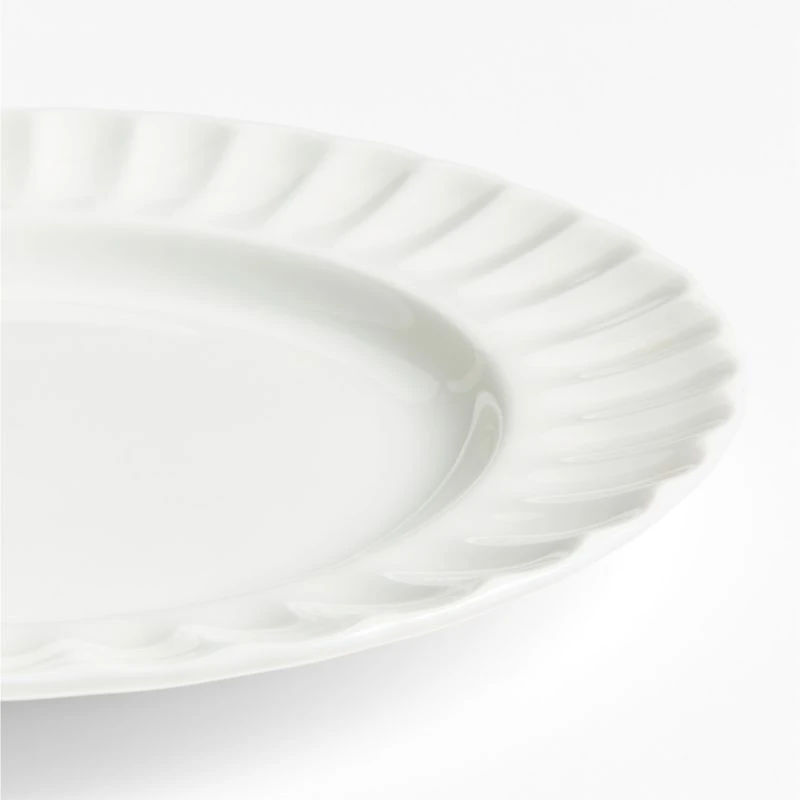 Capella White Bone China Salad Plates, Set of 8