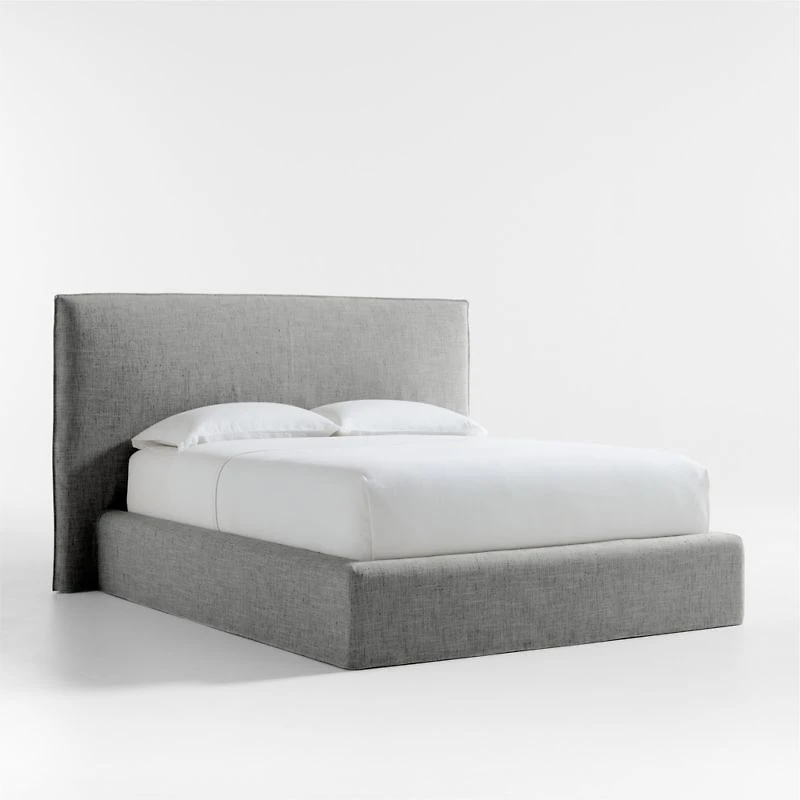 Capri Charcoal Grey Slipcovered Queen Bed