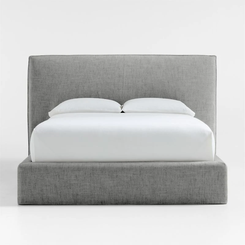 Capri Charcoal Grey Slipcovered Queen Bed