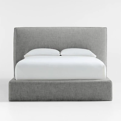 Capri Charcoal Grey Slipcovered Queen Bed
