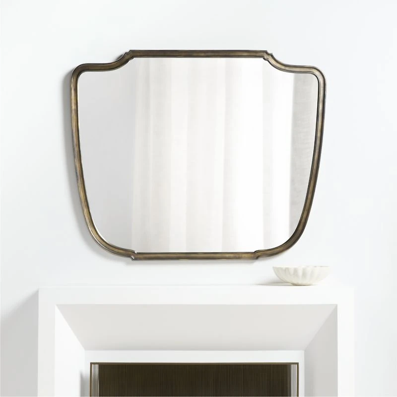 Capriano Antique Bronze Metal Mantel Wall Mirror 50"x41"