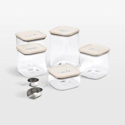 Caraway Cream 14-Piece Airtight Glass Food Storage Container Set with Silicone Lids