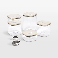 Caraway Cream 14-Piece Airtight Glass Food Storage Container Set with Silicone Lids