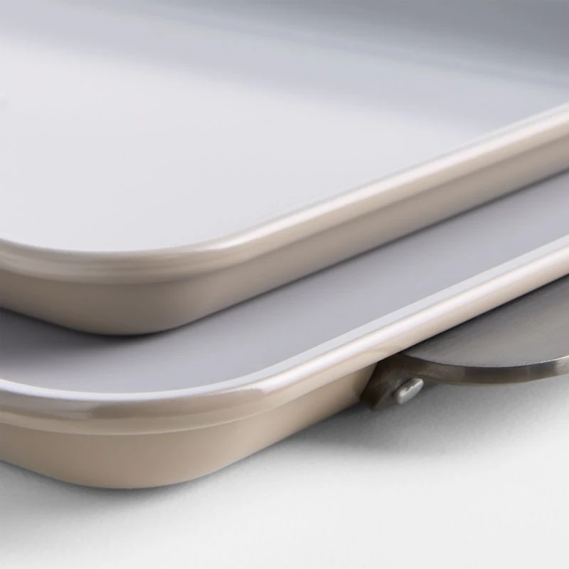 Caraway ® Ceramic Non-Stick Baking Sheet Duo Pebble with Gunmetal Hardware