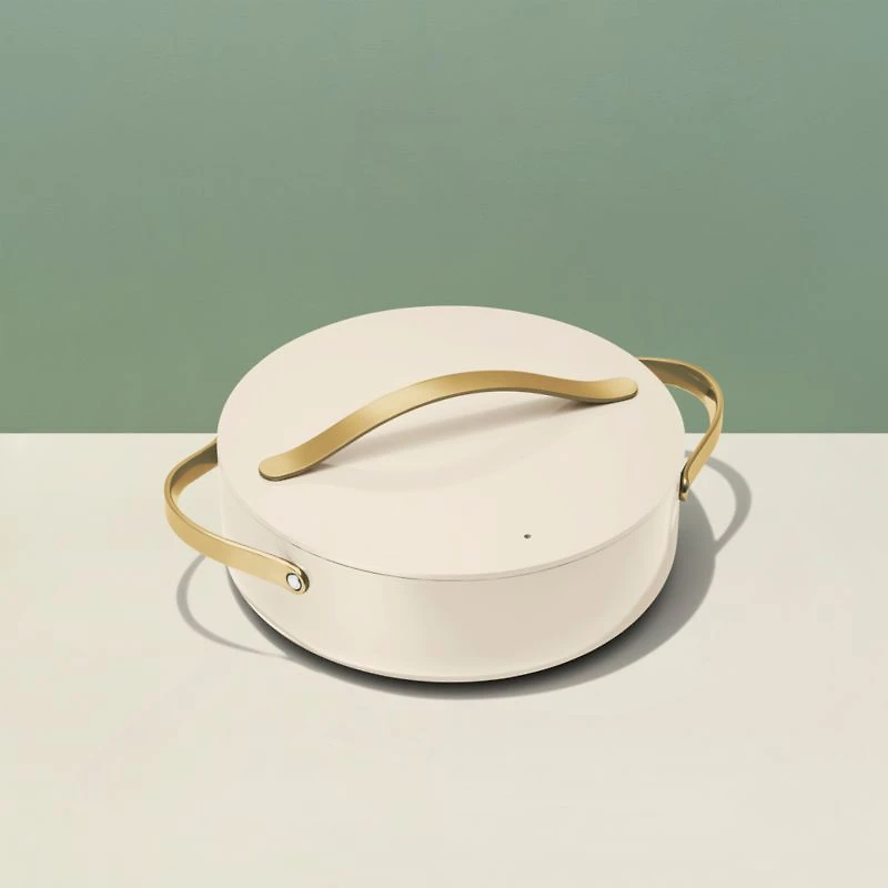 Caraway Cookware Plus Cream and Gold Stock Rondeau Pan