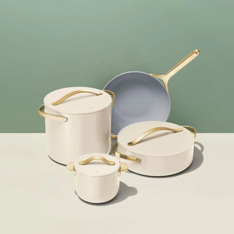 Caraway Cookware Plus 8-Piece Cream and Gold Set