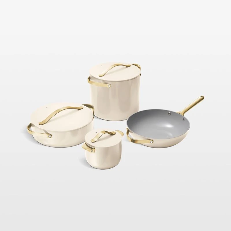 Caraway Cookware Plus 8-Piece Cream and Gold Set