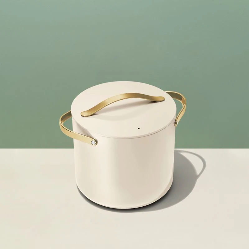 Caraway Cookware Plus Cream and Gold 12-Qt. Stockpot with Lid