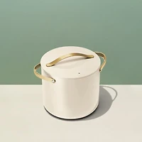 Caraway Cookware Plus Cream and Gold 12-Qt. Stockpot with Lid