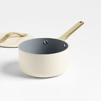 Caraway Cream and Gold 1.75-Qt. Mini Saucepan