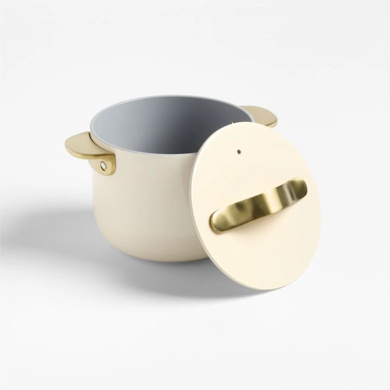 Caraway Cookware Plus Cream and Gold 2-Qt. Petite Cooker