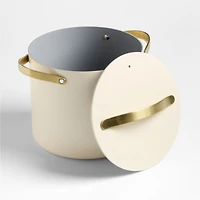 Caraway Cookware Plus Cream and Gold 12-Qt. Stockpot with Lid