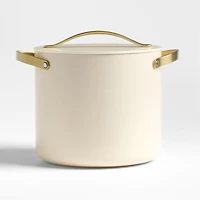 Caraway Cookware Plus Cream and Gold 12-Qt. Stockpot with Lid