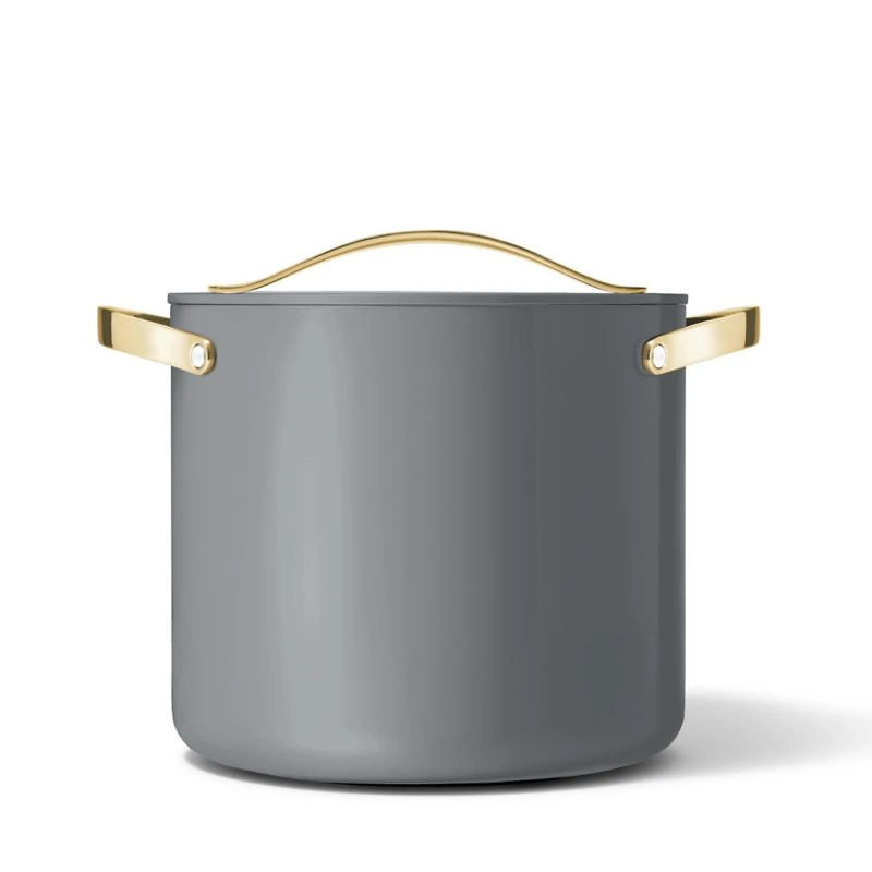 Caraway Cookware Plus Graphite and Gold Cookware 12-Qt. Stockpot with Lid
